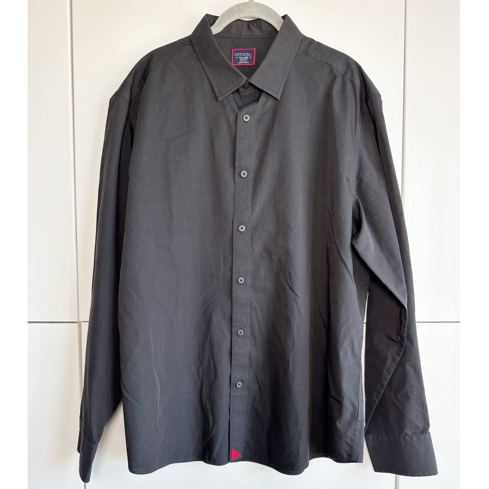 UNTUCKit Shirt MENS XXL Black Stone WF Button Long Sleeve Regular Fit Office